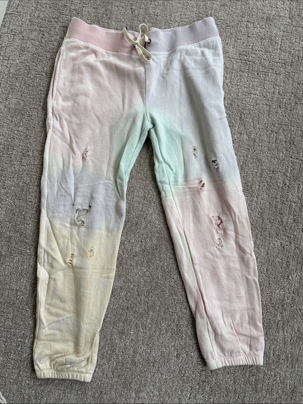‼️2 pc SET‼️ n:philanthropy Pastel Tie Dye Distressed Set Hoodie & Joggers sz M - Picture 6 of 9